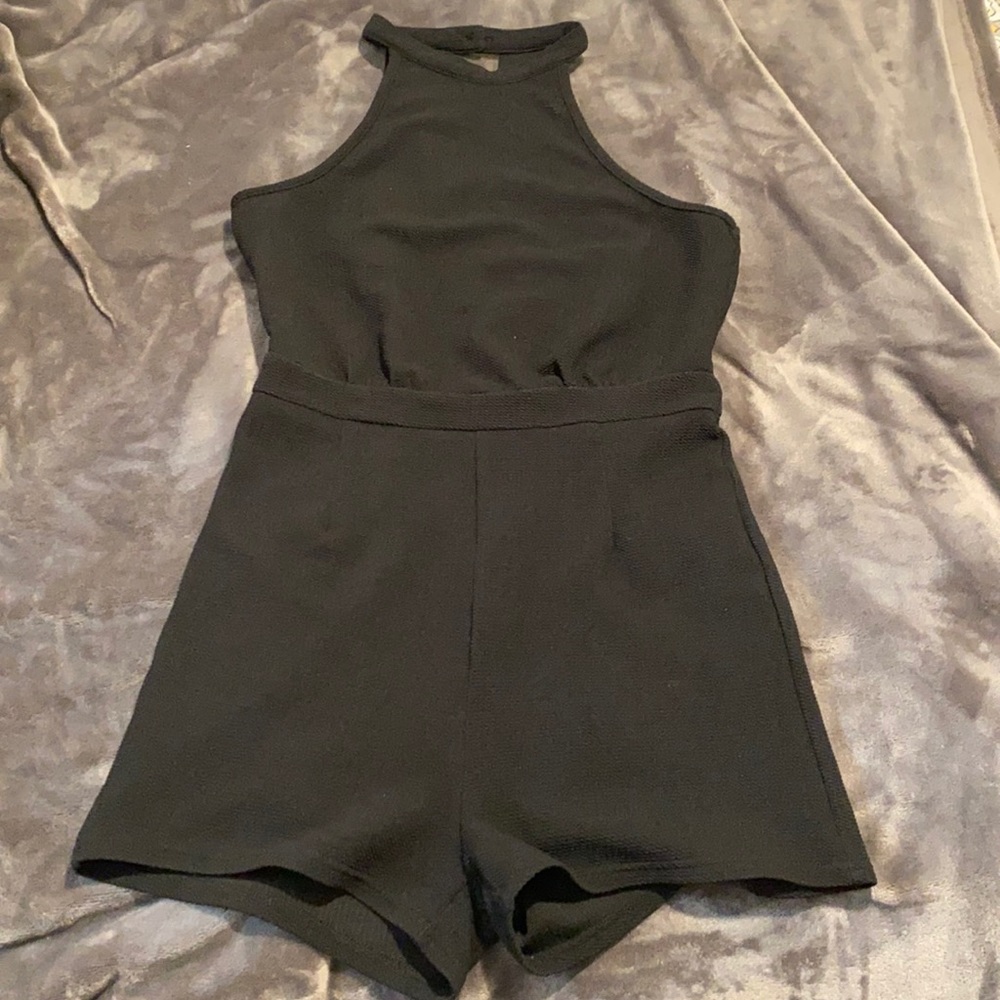 High neck romper